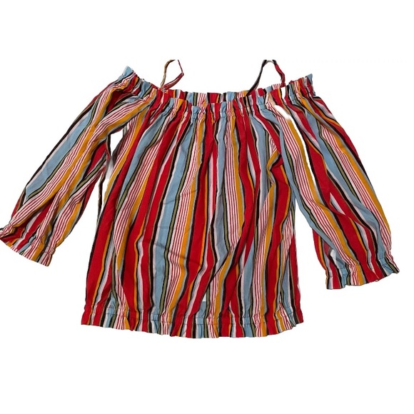 Rouge Collection Women’s Multicolor Size 3X Vibrant Off The Shoulder Top NWT - Picture 1 of 5